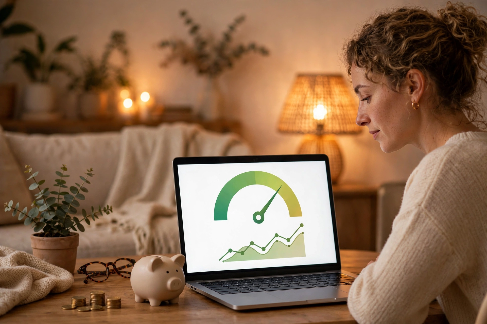 Persona revisando su puntaje de crédito en una laptop: cómo construir crédito con ITIN en USA